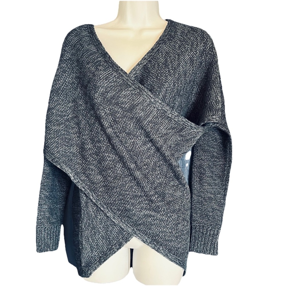 Alya‎ Faux Wrap Sweater Ballet Core Grunge Blue Pullover Womens Size Small